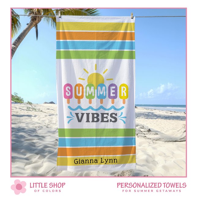 Toalla De Playa Summer Vibes Customizable Girls (Subido por el creador)