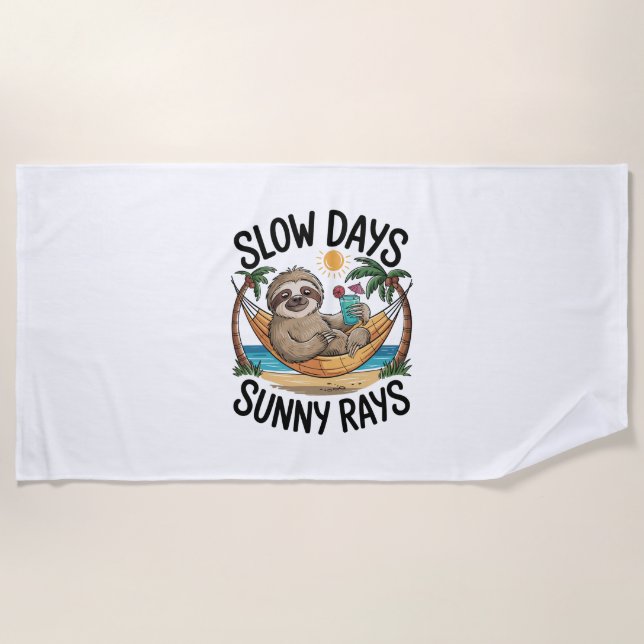 Toalla De Playa Summer Vibes Sloth Funny Lazy Float (Anverso)