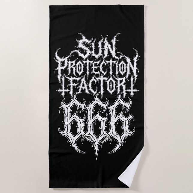 Toalla De Playa Sun Protection Factor 666 Metal Logo (Anverso)