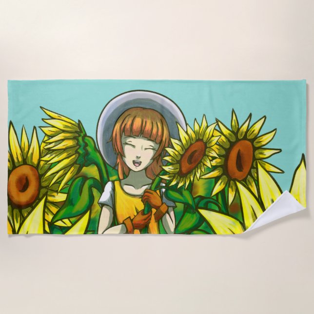 Toalla De Playa Sunflower (Anverso)