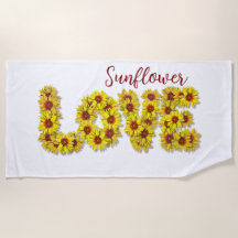 Toalla de playa Sunflower Love