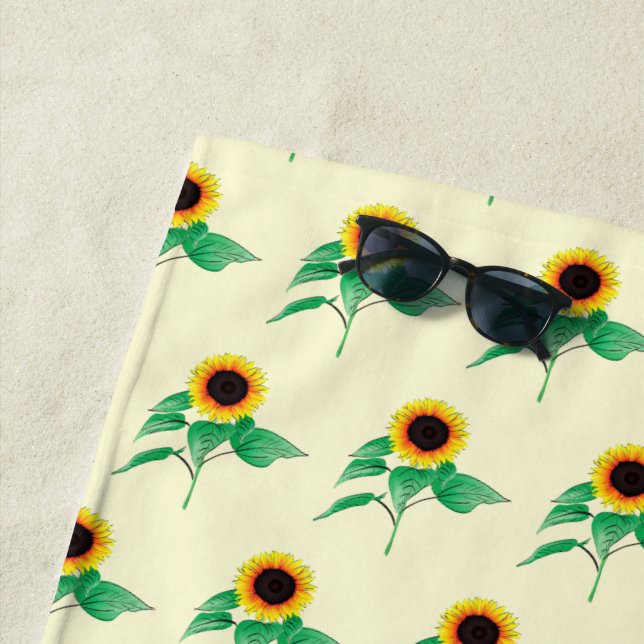 Toalla de playa Sunflowers - Colores Personalizado (In situ)