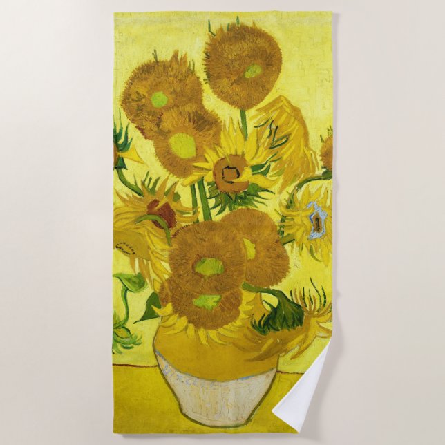 Toalla De Playa Sunflowers Vincent van Gogh (Anverso)