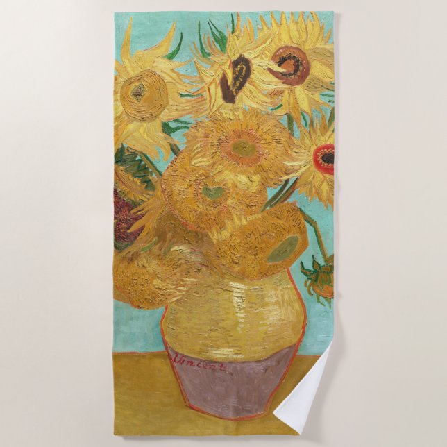 Toalla De Playa Sunflowers Vincent van Gogh (Anverso)
