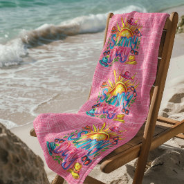 Toalla De Playa Sunny Day Pink