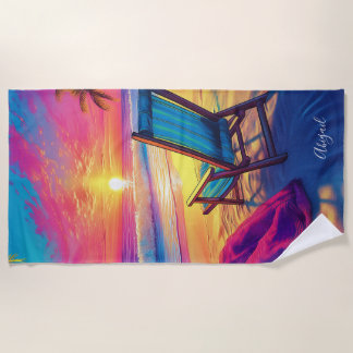 Toalla de playa Sunrise personalizada