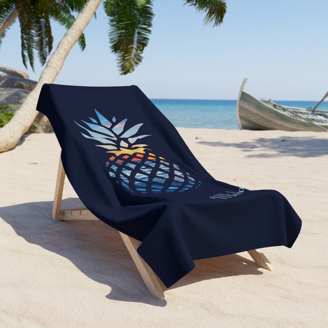 Toalla De Playa Sunset Beach Pineapple Personalizado (Subido por el creador)