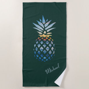 Toalla De Playa Sunset Beach Pineapple Personalizado Cualquier col