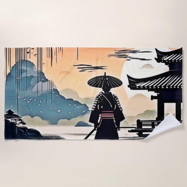 Toalla De Playa Sunset de Samurai: Viaje reflexivo (Anverso)