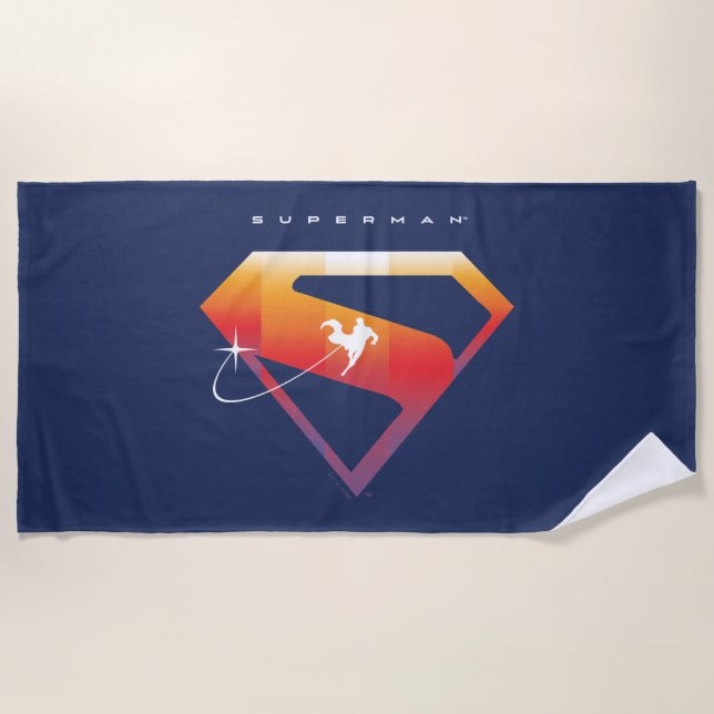 Toalla De Playa Sunset Soar Superman Shield (Anverso)