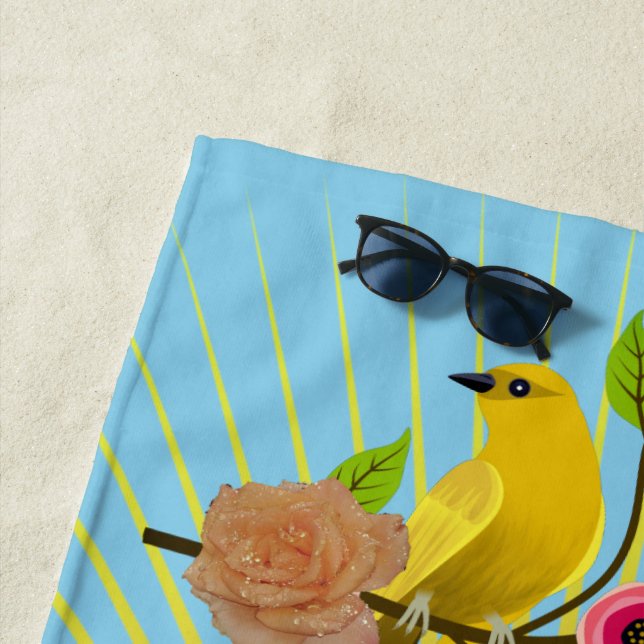 Toalla De Playa Sunshine azul cielo y caídas de refrescos (In situ)