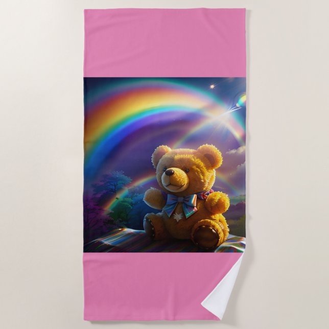 Toalla De Playa Sunshine Rainbow Teddy Bear Wonderland (Anverso)