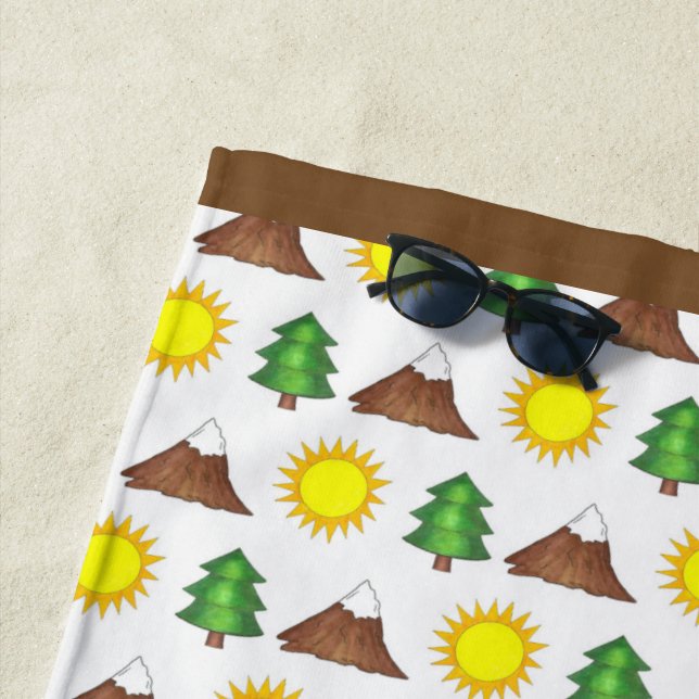 Toalla De Playa Sunshine Tree Mountain Senderismo Woods Campamento (In situ)