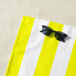 Toalla De Playa Sunshine Yellow and White Striped Print