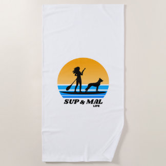 Toalla De Playa SUP & Mal Life Malinois Standup Paddleboarding