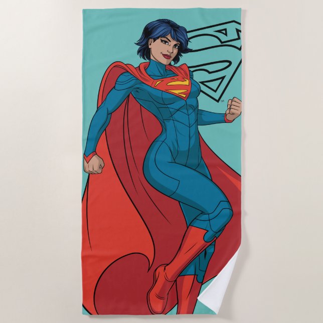 Toalla De Playa Supergirl abusando de un traje azul (Anverso)