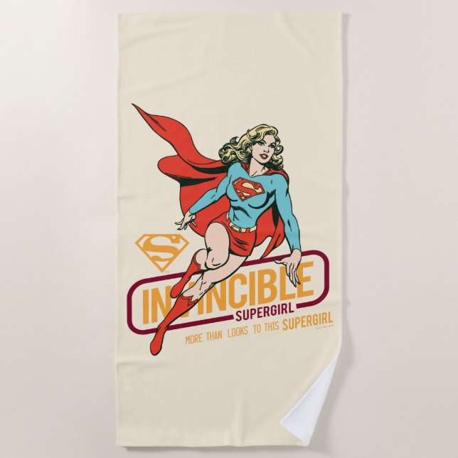 Toalla De Playa Supergirl invencible retro gráfico (Anverso)