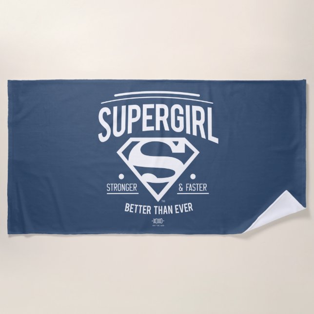 Toalla De Playa Supergirl mejor que nunca retro gráfico (Anverso)