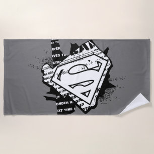 Toalla De Playa Supergirl Newsprint S-Shield