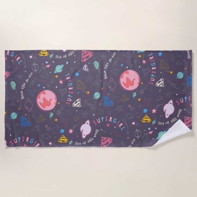 Toalla De Playa Supergirl Volando hacia arriba Ilustracion (Anverso)