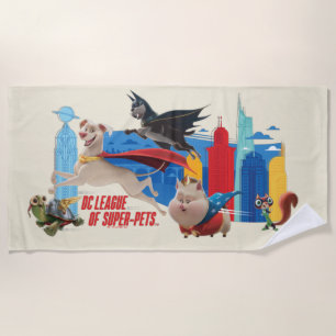 Toalla De Playa SuperMascotas Patrullando Metropolis