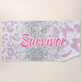 Toalla de playa superviviente rosa - cáncer de mam