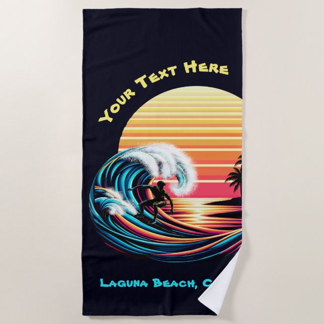 Toalla De Playa Surf al atardecer (Anverso)