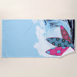 Toalla De Playa Surf boards y olas