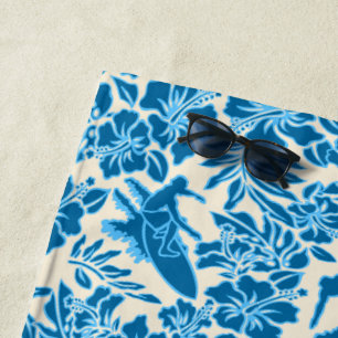 Toalla De Playa Surf Pareau Hawaiian Hibiscus Aloha - Azul