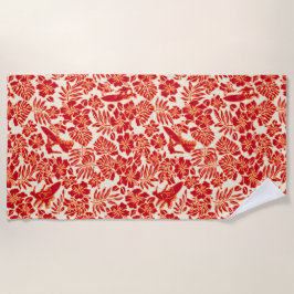 Toalla De Playa Surf Pareau Hawaiian Hibiscus Aloha - Rojo