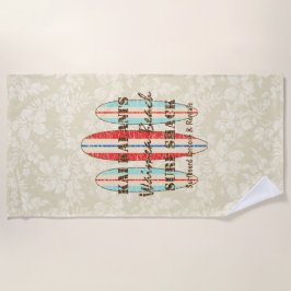 Toalla De Playa Surf Rótulo Personalizar Monograma Surf Hawaiian S