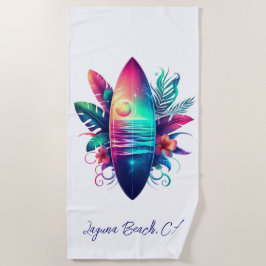 Toalla De Playa Surfboard Tropical Beach-