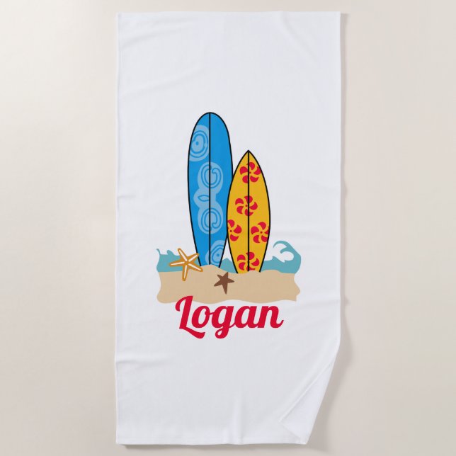 Toalla De Playa Surfboards personalizadas (Anverso)