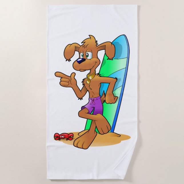 Toalla De Playa Surfer Dog (Anverso)