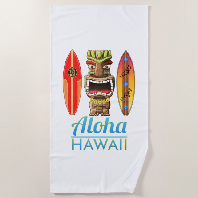 Toalla De Playa Surfing Aloha Hawaii (Anverso)
