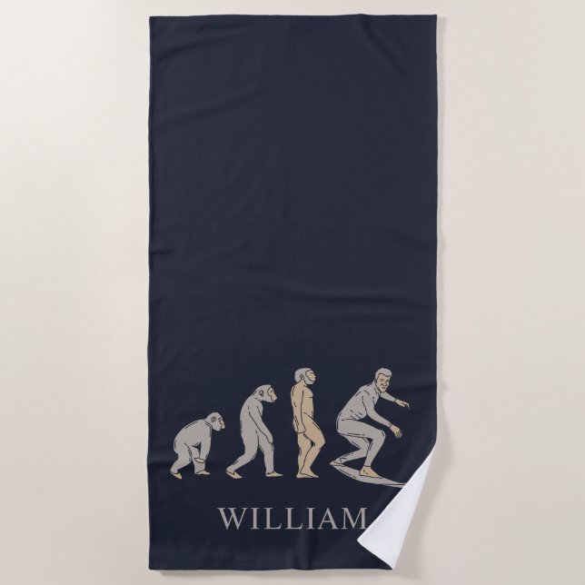 Toalla De Playa Surfing Evolution Surfboard Beach Sports (Anverso)