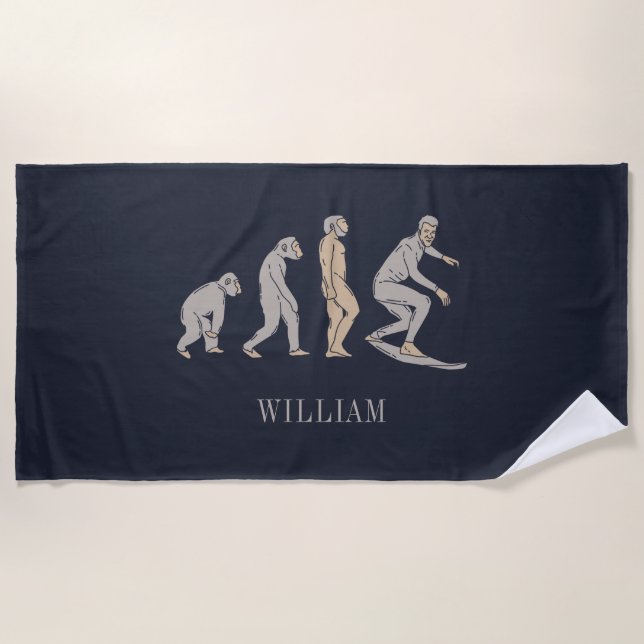 Toalla De Playa Surfing Evolution Surfboard Beach Sports (Anverso)