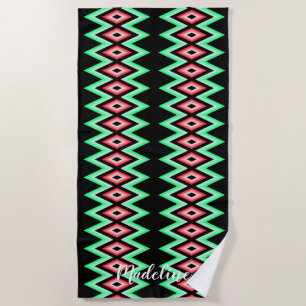 Toalla De Playa Surfing Tropical Hawaii nombre personalizado de ve