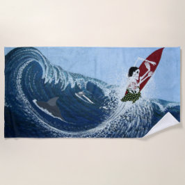Toalla De Playa Surfista de hueso Punto de Dana