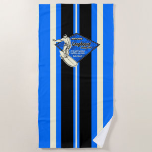 Toalla De Playa Surfista Hawaiano Waimea Striped Surfboard - Royal