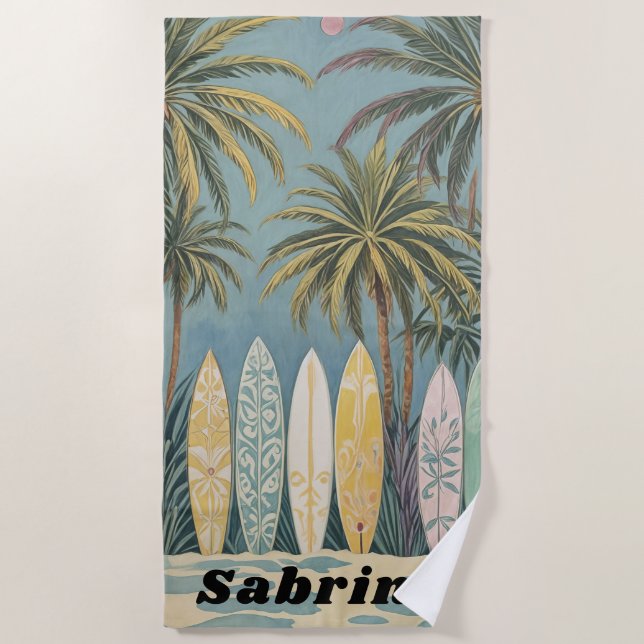 Toalla De Playa Surf's Up, Pastel Style personalizado (Anverso)