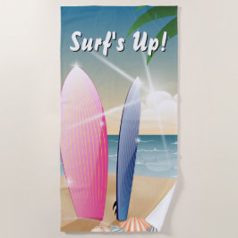 Toalla De Playa Surf's Up Surfboards en la playa