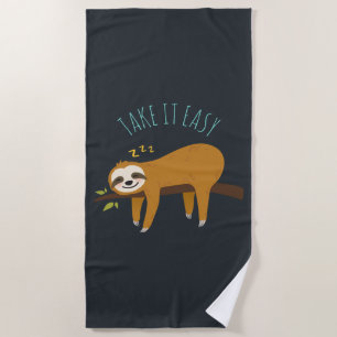 Toalla De Playa Sweet Napping Sloth "Take It Easy"