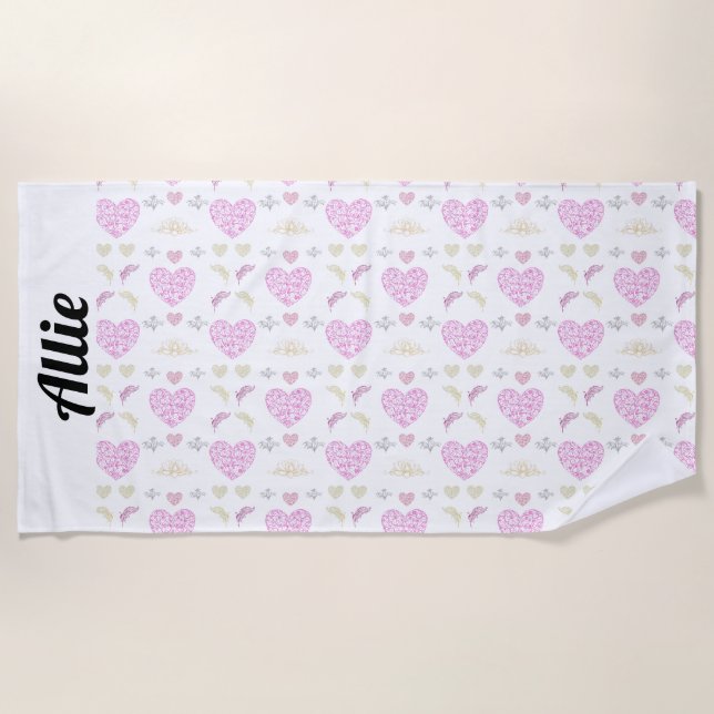 Toalla De Playa Sweet romantic valentine heart (Anverso)