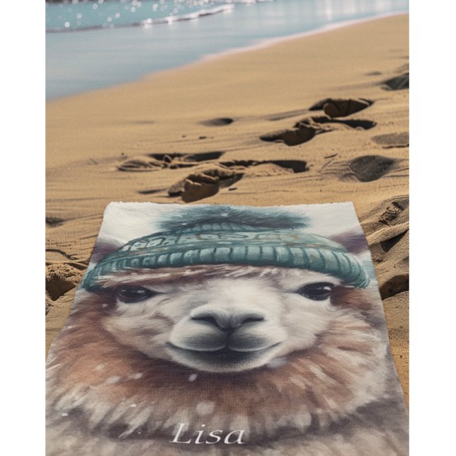 Toalla De Playa Sweet Winter Alpaca, personalizado (Subido por el creador)