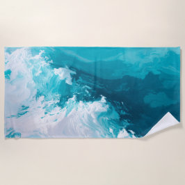 Toalla De Playa Swirling Turquoise Waves Abstract Ocean Wave Art