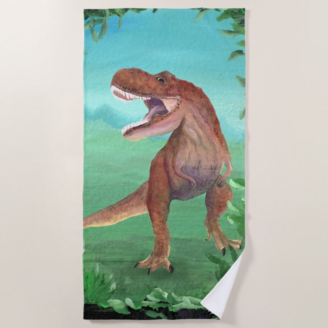 Toalla De Playa T-Rex Dinosaur Roars (Anverso)