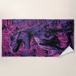 Toalla De Playa T-Rex Graffiti Urban Dinosaur Illustration