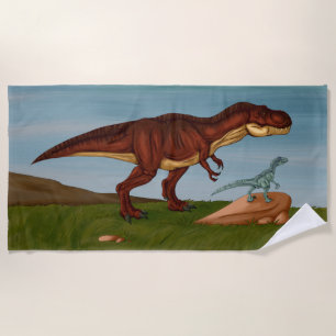Toalla De Playa T-Rex y Velociraptor