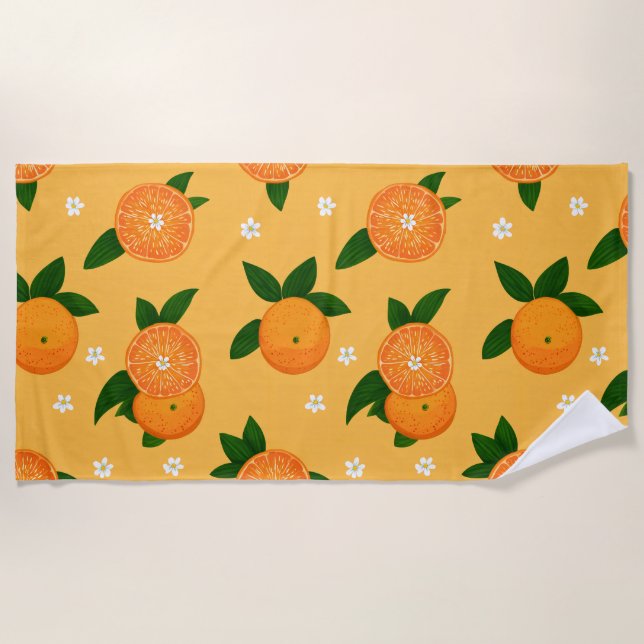 Toalla De Playa Tangerinas de Verano (Anverso)